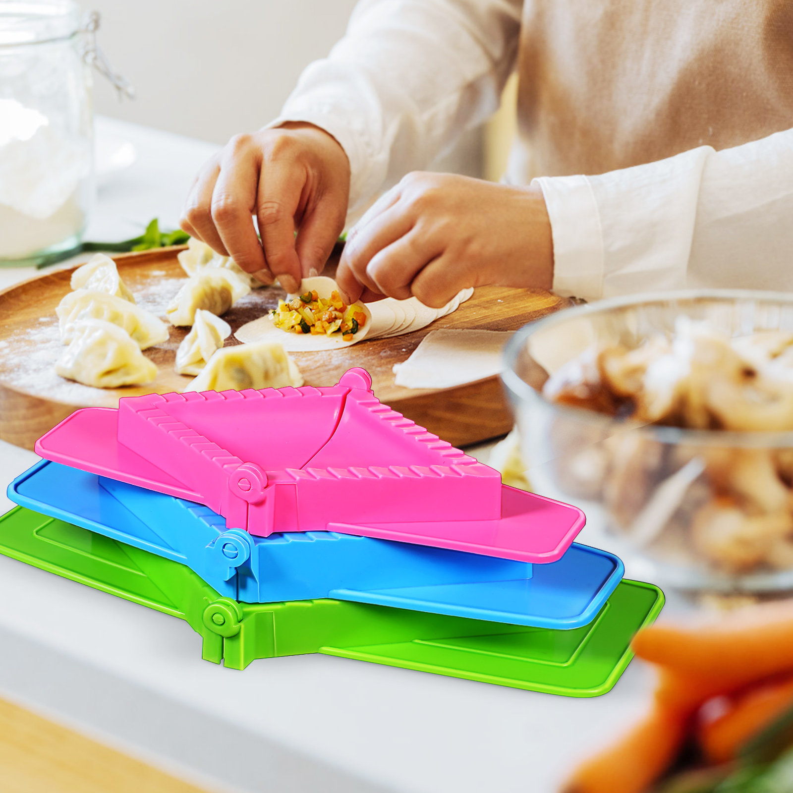 3-delige Dumplingvormset, vier - Dumpling Press Set recensie en prijs
